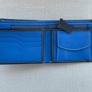 Black/Blue Billfold Genuine Leather Card Holder Bifold Handmade Wallet Purse